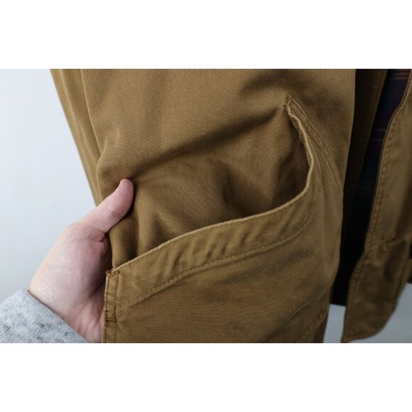 Vintage 90s American Eagle Outfitters Mens Large Flannel Lined Chore Barn Jacket - Picture 6 of 16